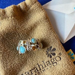 Sterling silver and genuine gemstone ring